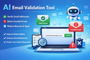 AI Email Validation Tool dashboard analyzing email list