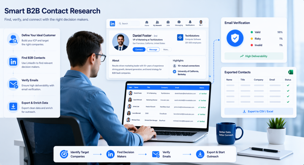 how to find verified B2B emails without expensive tools using free methods