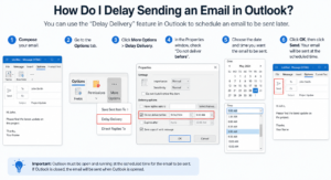 Outlook delay email send feature with scheduled delivery settings