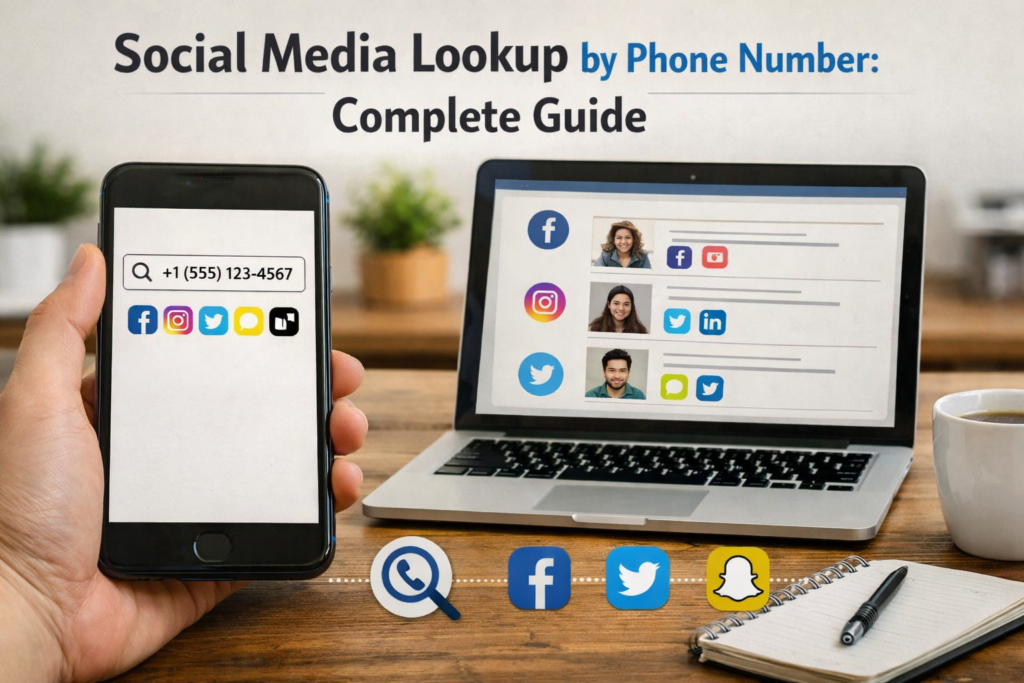 searching social media accounts using phone number on smartphone