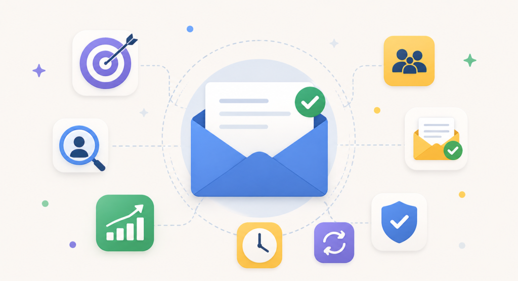 Cold email marketing dashboard with engagement metrics and automation tools