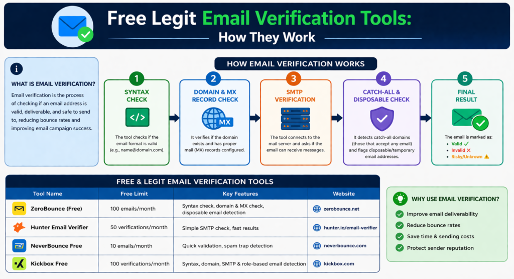 checking email validity using free verification tools