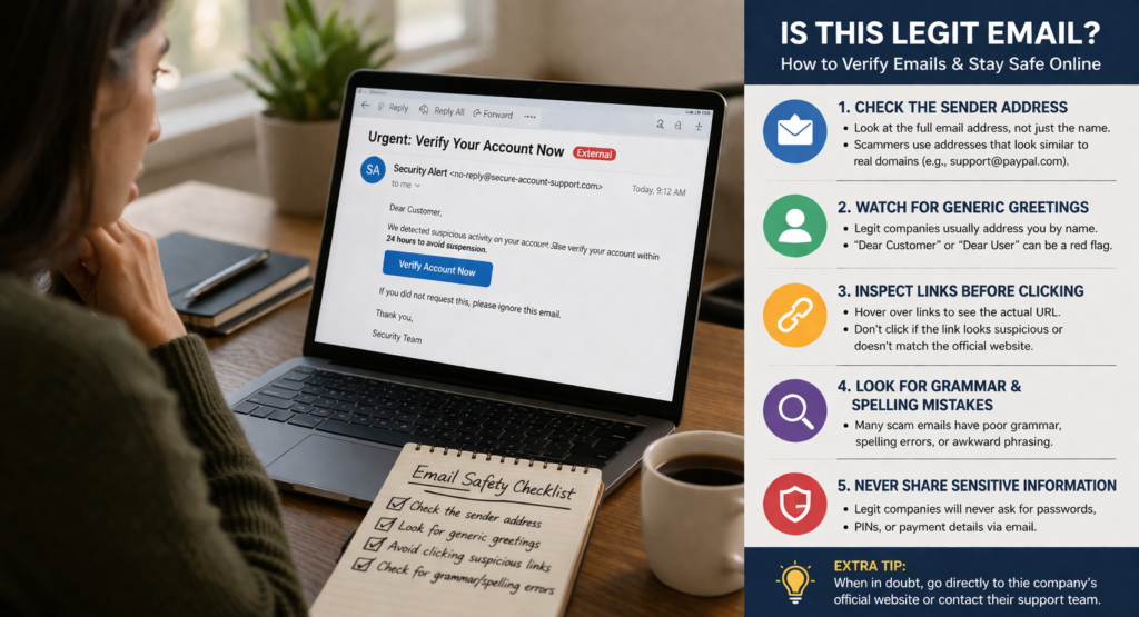 verifying if an email is legitimate with safety tools