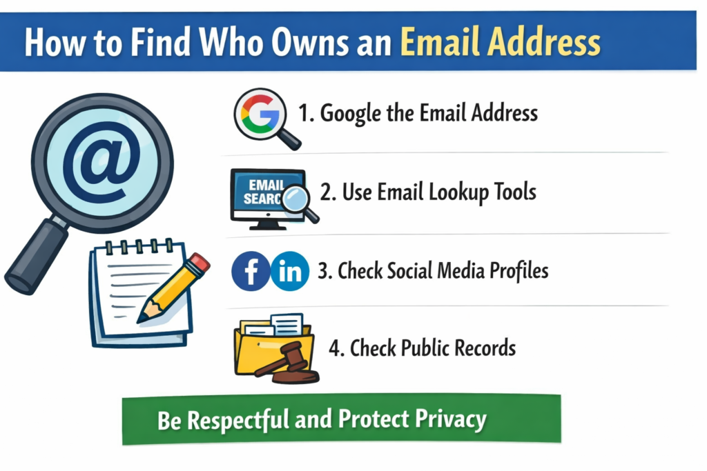 searching email owner using online tools and databases
