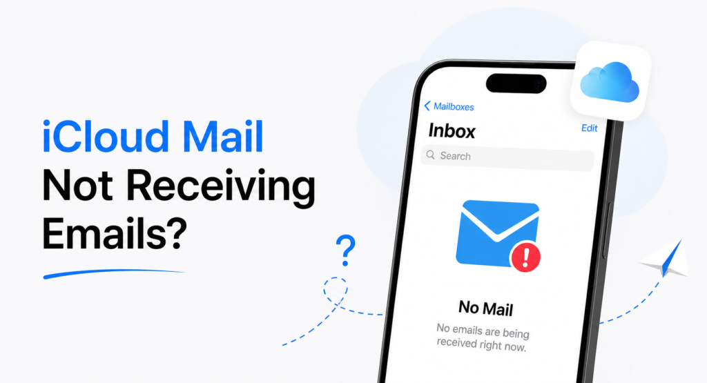 iCloud Mail not receiving emails on smartphone screen