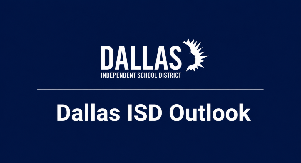 Dallas ISD Outlook login screen on laptop for students and staff